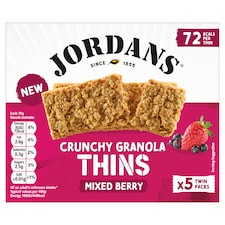 Jordans Granola Thins Mixed Berry Oat Cereal Snack Bars 160g