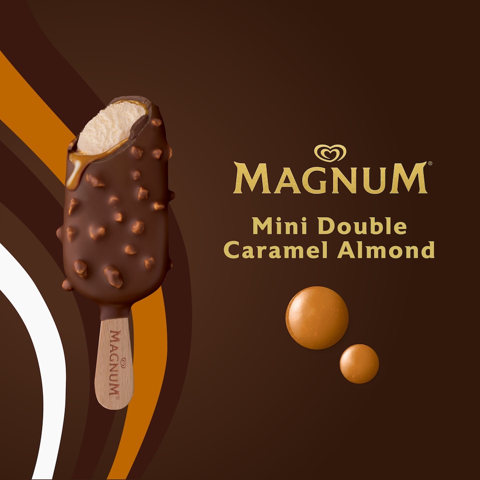 image 1 of Magnum Mini Double Caramel Almond & Billionaire Ice Cream Sticks 6x55ml