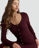 image 2 of F&F Ribbed Button Front Midi Dress in Burgundy