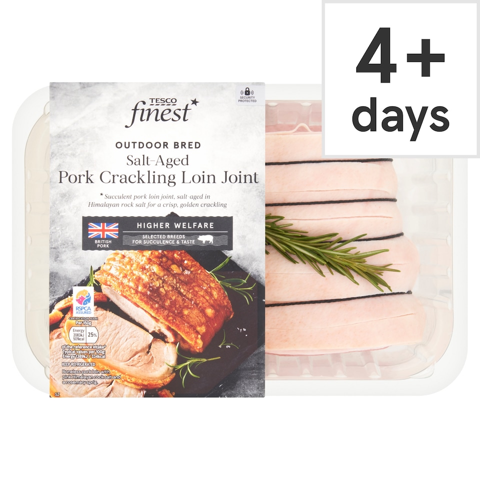 Tesco Finest Salt-Aged Pork Crackling Loin Joint