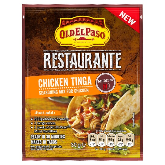Old El Paso Chicken Tinga Seasoning 30G Tesco Groceries
