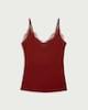 image 4 of F&F Lace Trim Strappy Vest in Burgundy