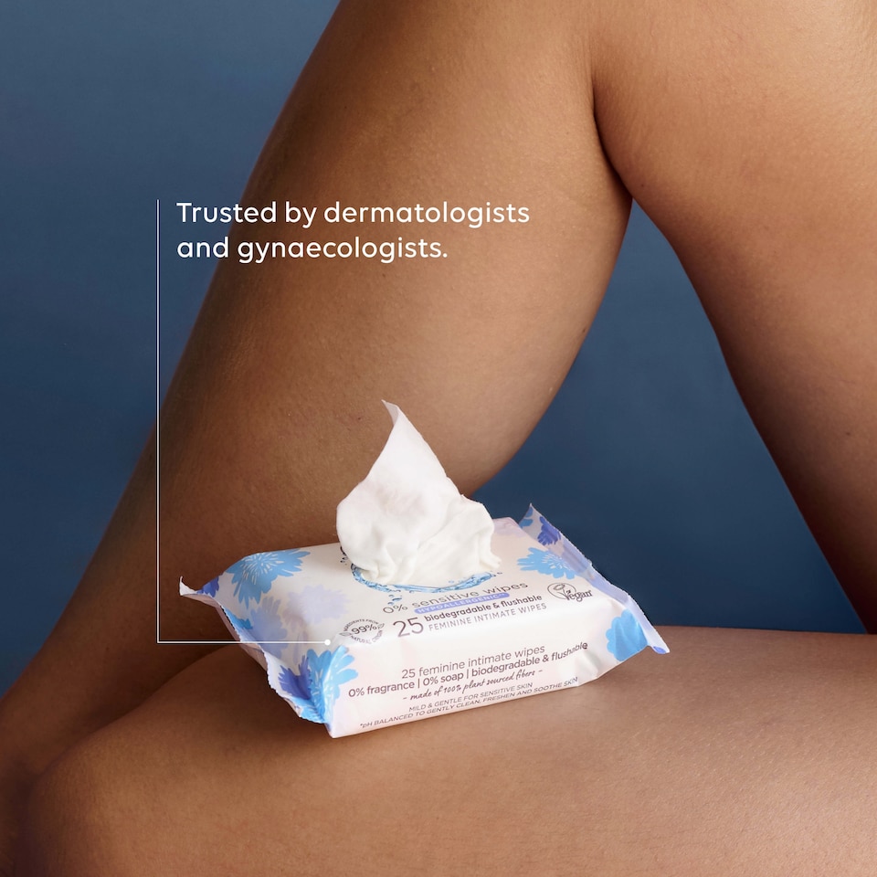 image 1 of Femfresh 0% Sensitive Wipes 25 Pack