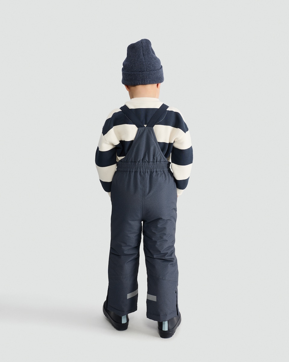 image 1 of F&F Boys Explorer Slogan Waterproof Ski Salopettes in Black
