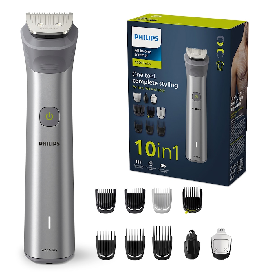 image 1 of Philips Series 5000 Multigroom, 10-in-1, Trimmer for Face, Head, and Body-MG5920/15