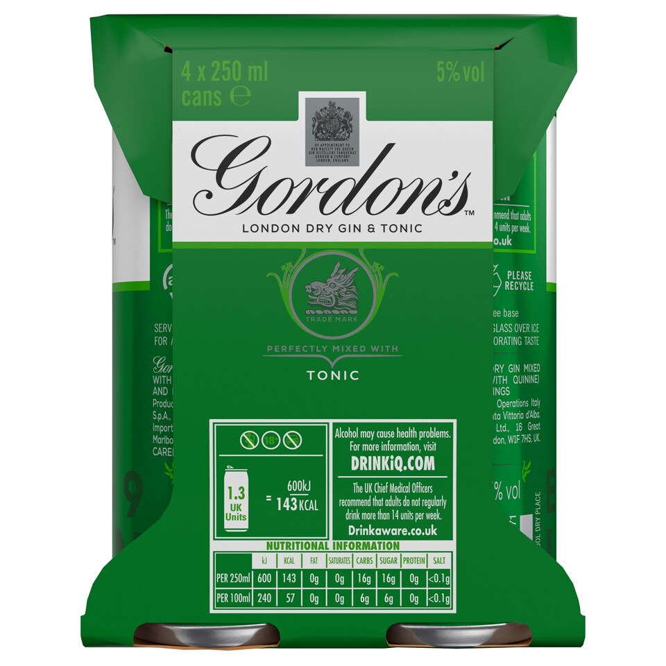 image 1 of Gordon's Gin & Tonic 4X250ml