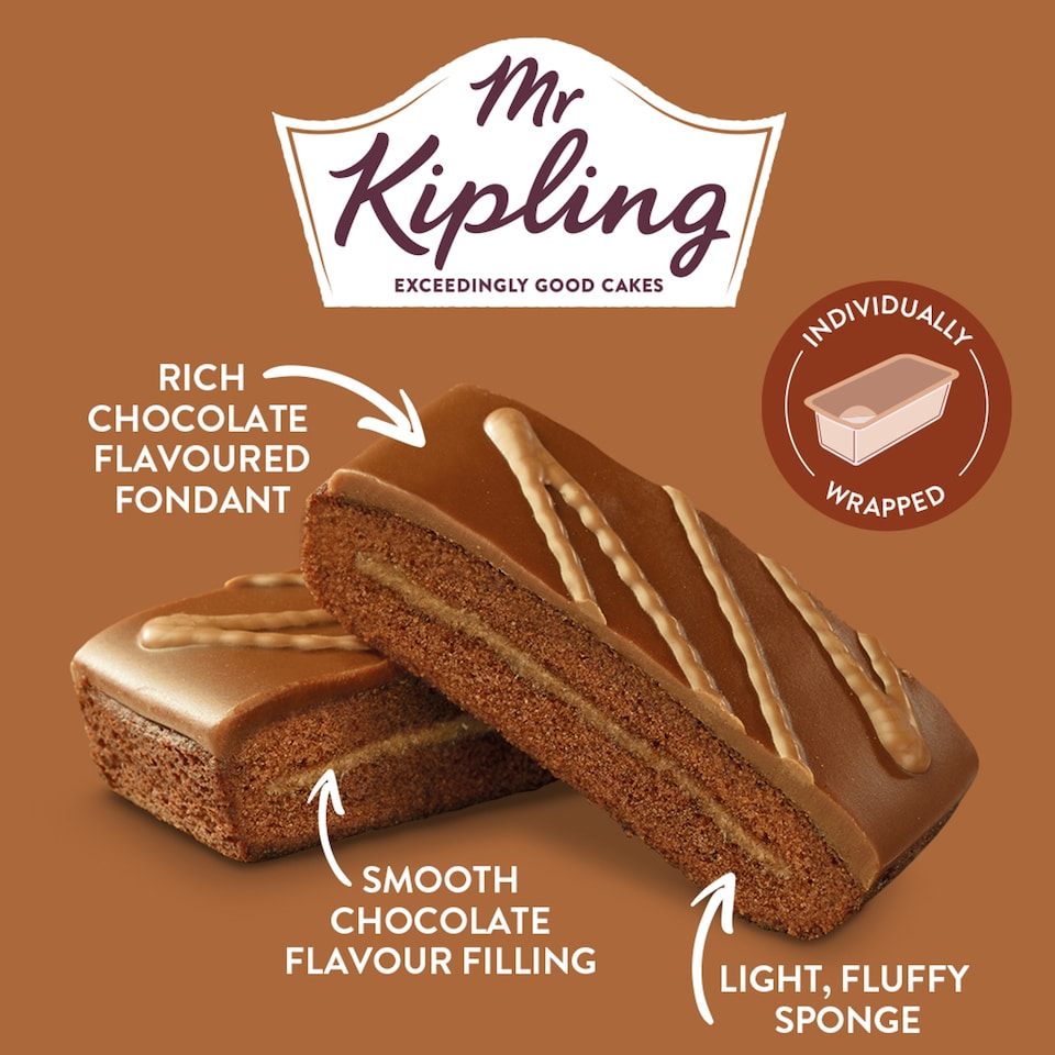image 1 of Mr Kipling Milk Chocolate Cake Slices 8 Pack