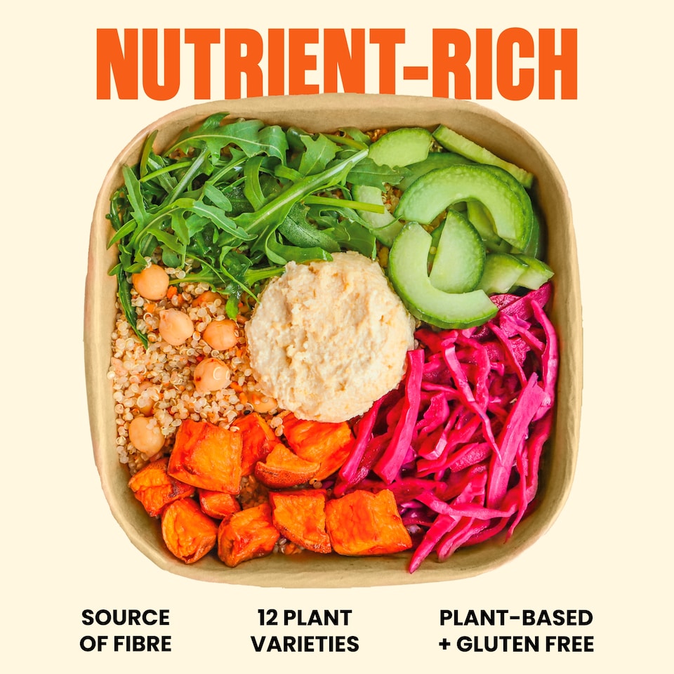 image 1 of Pollen & Grace Mezze Houmous + Rainbow Veg Grain Bowl 275g