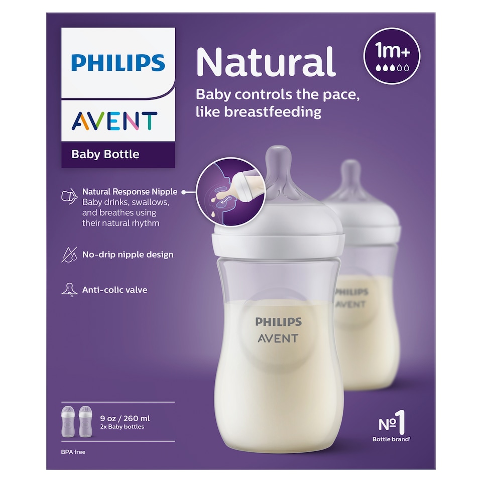image 1 of Philips Avent Natural Response Bottle 1m+ 2 x 260ml