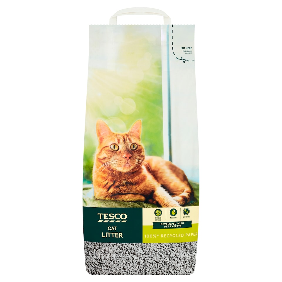 Tesco 100% Recycled Paper Cat Litter 10L