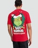 image 3 of The Grinch Pure Cotton Christmas Quote T-Shirt in Red