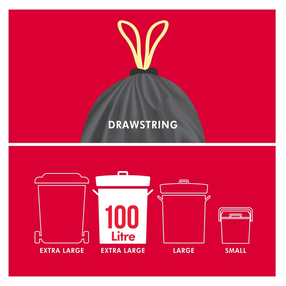image 1 of Tesco 20 Extra Strong Refuse Sacks 100L