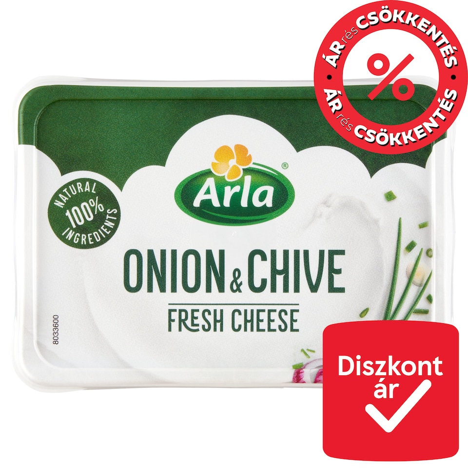 Arla friss, zsíros, lágy krémsajt hagymával és metélőhagymával 200 g