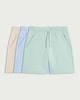 image 1 of F&F Boys 3-Pack Cotton Rich Drawstring Shorts in Blue