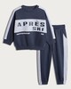 image 4 of F&F Boys 2-Piece Cotton Rich Colour Block Après Ski Sweatshirt and Joggers Set in Navy