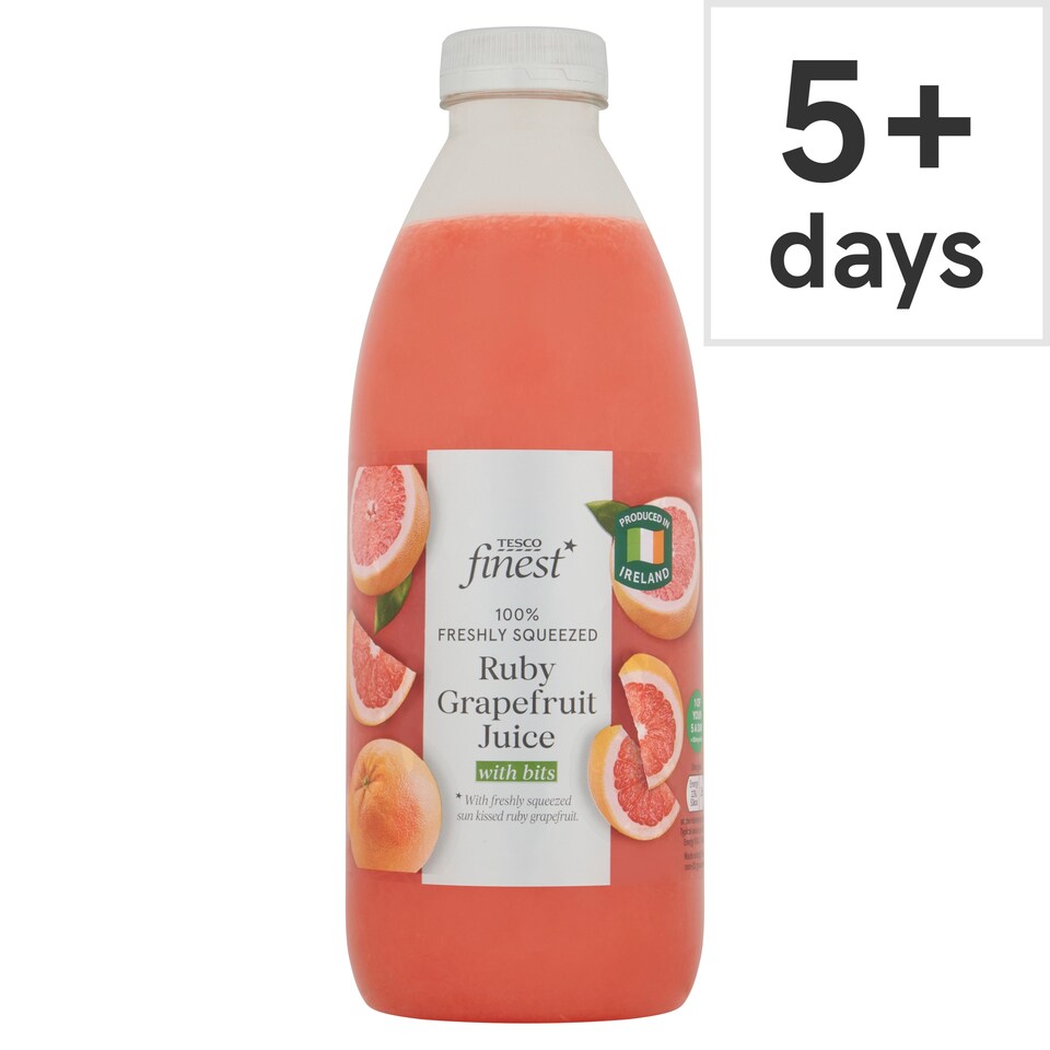 Tesco Finest 100% Freshly Squeezed Ruby Grapefruit Juice with Bits 1 Litre