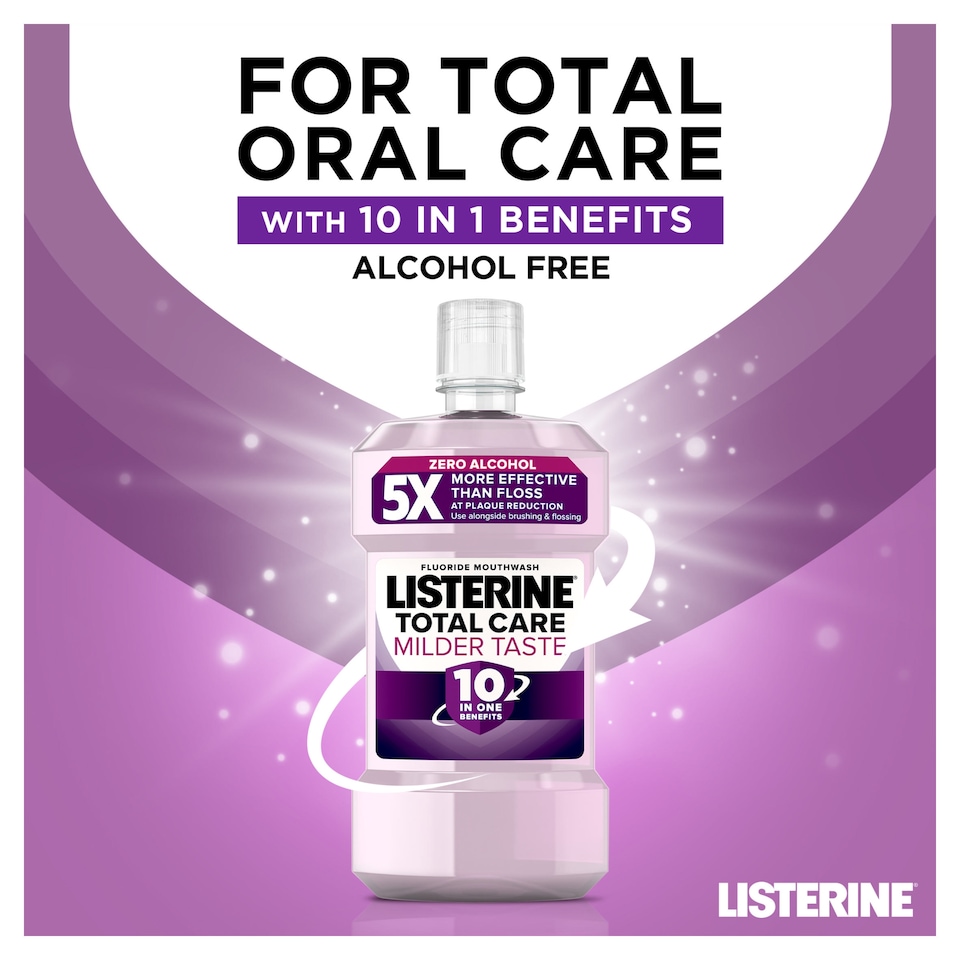 image 1 of Listerine Total Care Milder Taste Zero Alcohol 10-in-1 Benefit Mouthwash 80ml