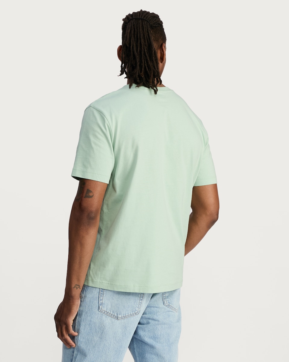 image 1 of F&F Pure Cotton Oversized Pocket Detail T-Shirt in Green