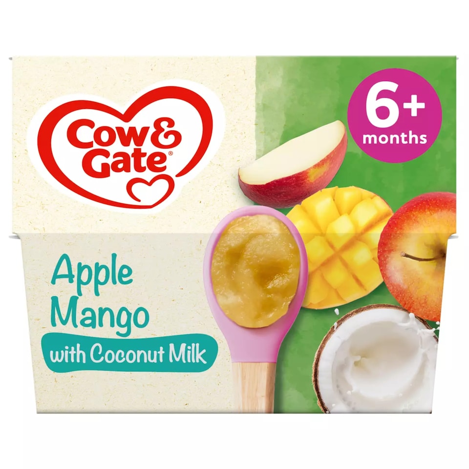 Cow & Gate Apple Mango Coconut Milk Pots 4 x 95g