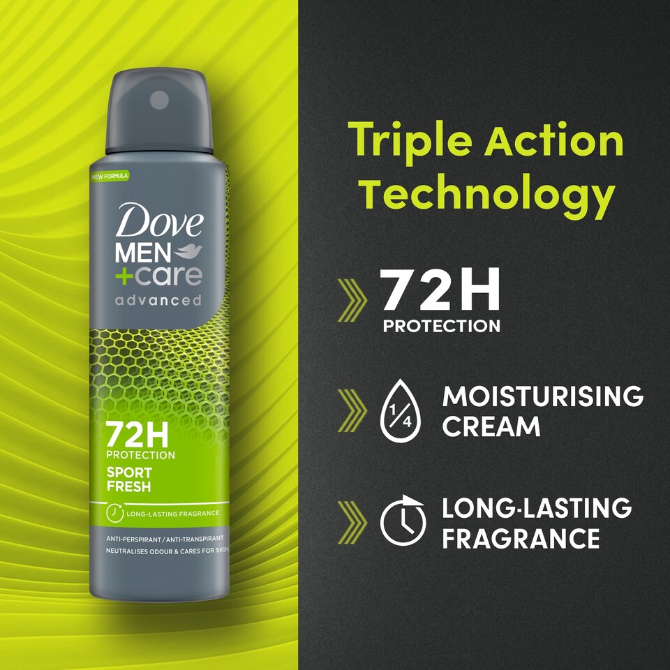 image 1 of Dove Men+Care Sport Fresh 72h Antiperspirant Deodorant 150ml