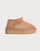 image 1 of F&F Faux Suede Platform Slipper Boots in Tan