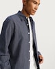 image 2 of F&F Cotton Rich Crinkle Check Print Long Sleeved Shirt in Navy