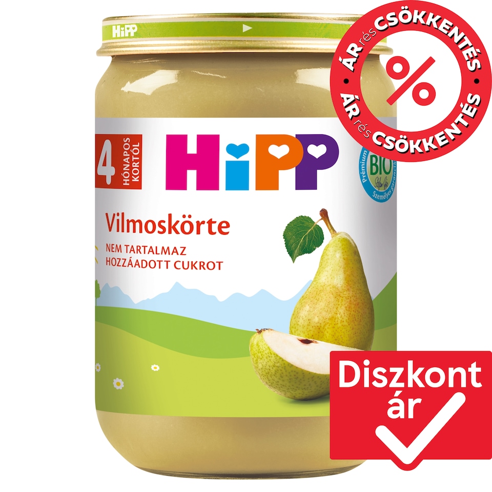 HiPP bio vilmoskörte bébidesszert 4 hónapos kortól 190 g