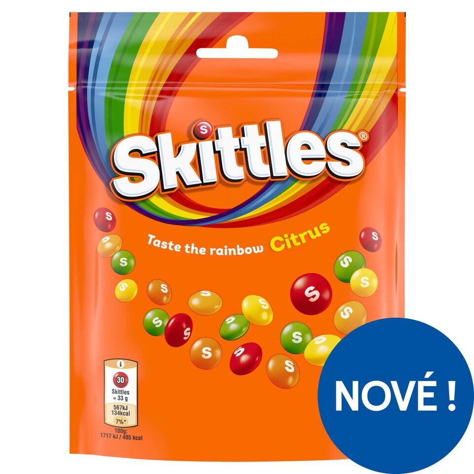 Obrázek 1 pro produkt Skittles Žvýkací bonbóny v křupavé cukrové krustě s příchutí citrusového ovoce 152g