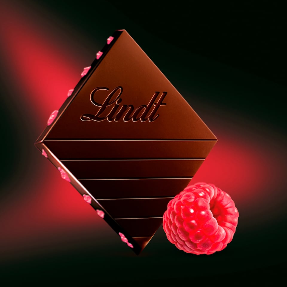 image 1 of Lindt Excellence Raspberry Intense Chocolate Bar 100G