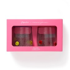 Paperchase x Mélanie Johnsson Valentines 2 Pack Glass Tumblers