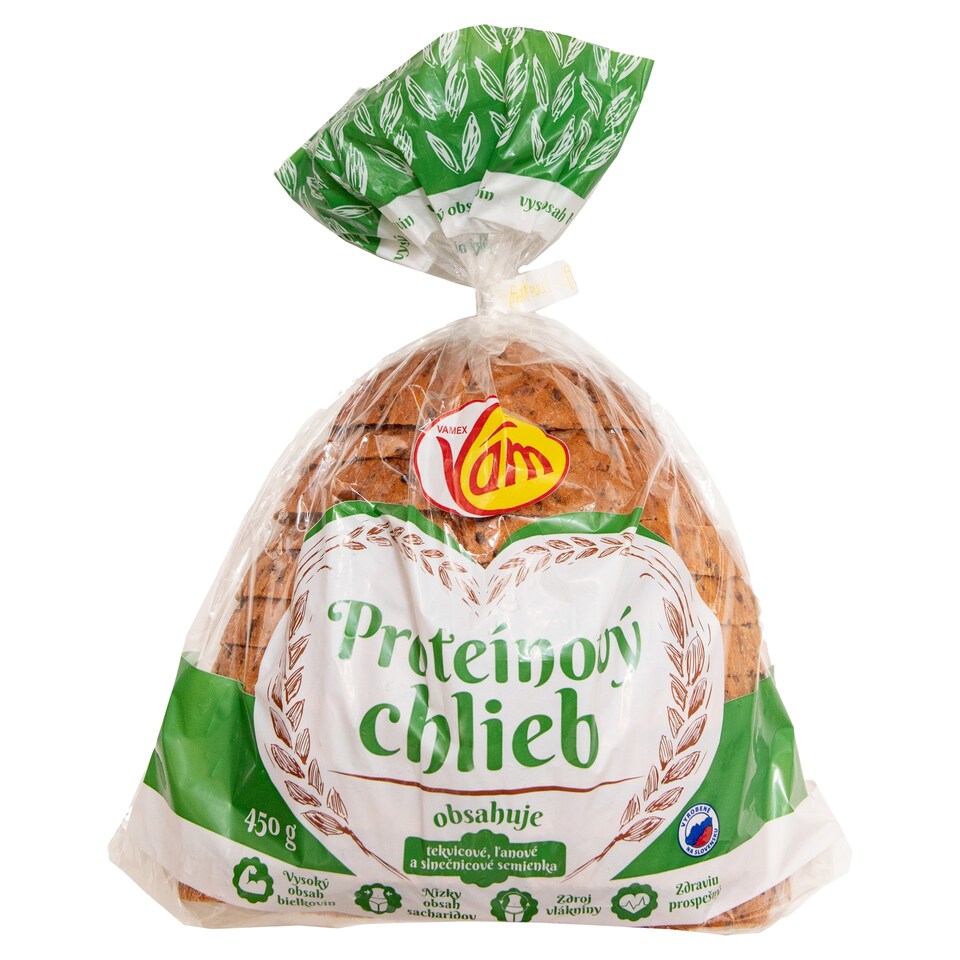 Vamex Chlieb proteínový balený, krájaný 450 g