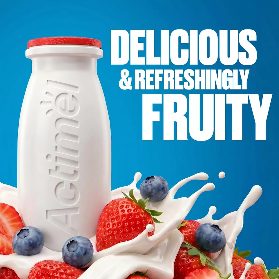 image 1 of Actimel Immune Support Yogurt Drink - Strawberry & Blueberry 12 x 100g