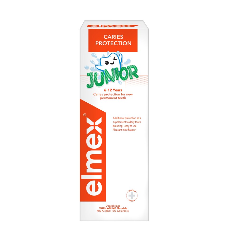obrázok 1 z elmex® Junior detska ústna voda pre deti vo veku 6 – 12 rokov 400ml