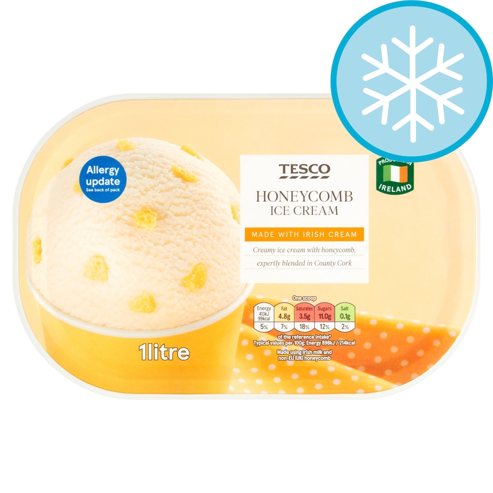 Tesco Honeycomb Ice Cream 1 Litre