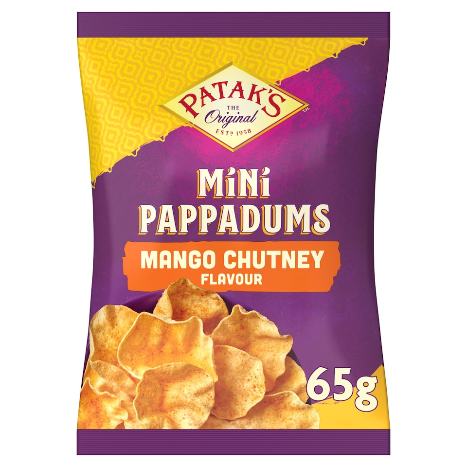 image 1 of Patak's Mango Chutney Mini Pappadums 65g