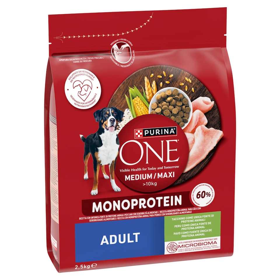 image 1 of Purina ONE Medium/Maxi Adult Monoprotein Granules for Dogs Turkey 2.5 kg