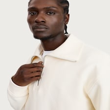 F&F Pure Cotton Half Zip Sweatshirt in Cream