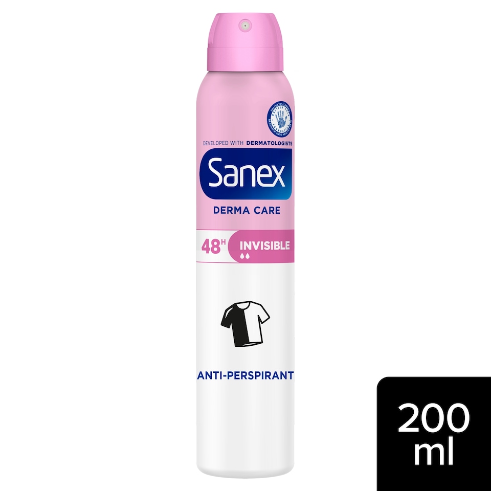 image 1 of Sanex Derma Care Invisible 48h Antiperspirant Spray Deodorant 200ml