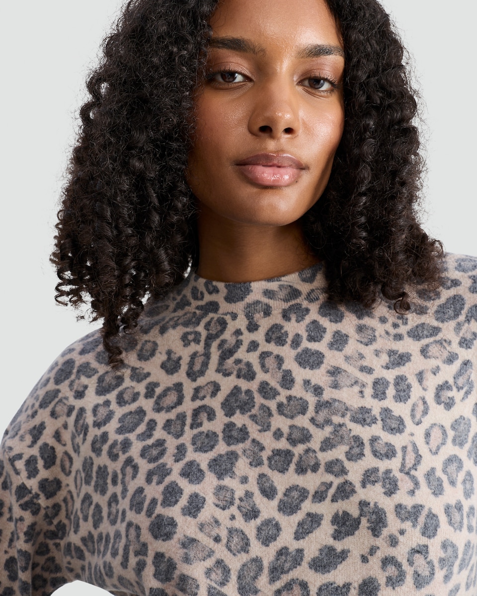 image 1 of F&F Leopard Print Long Sleeved Jumper in Multi Brown
