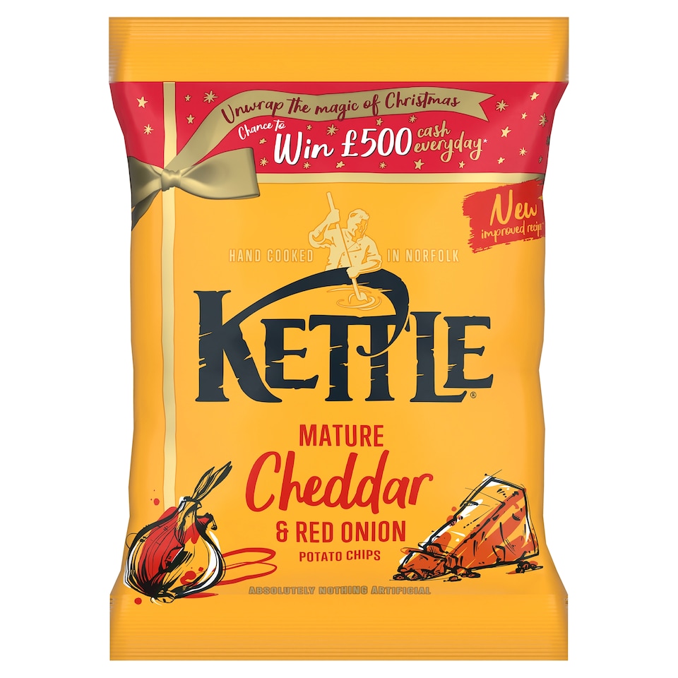 Kettle Mature Cheddar & Red Onion Chips 40g