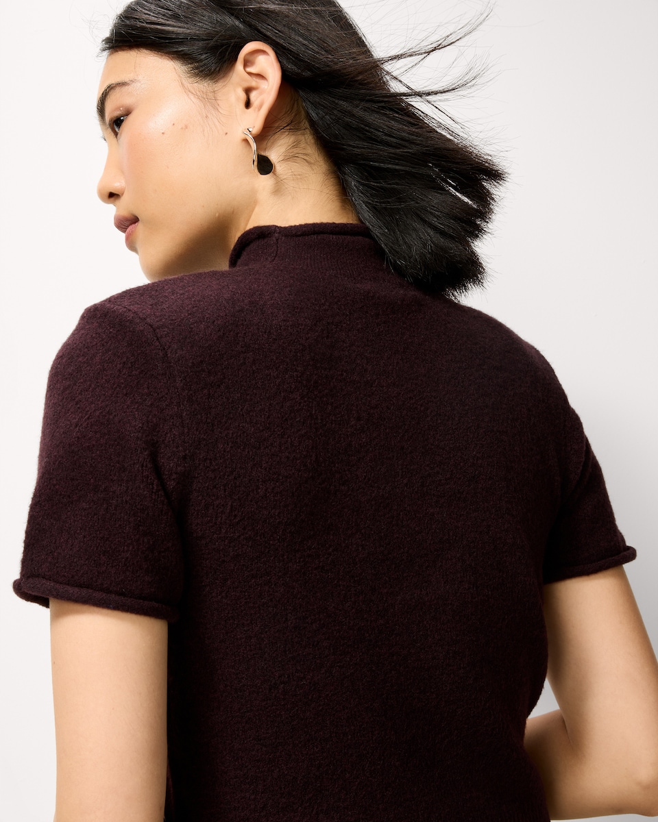 image 1 of F&F Turtle Neck Jumper with Wool in Burgundy