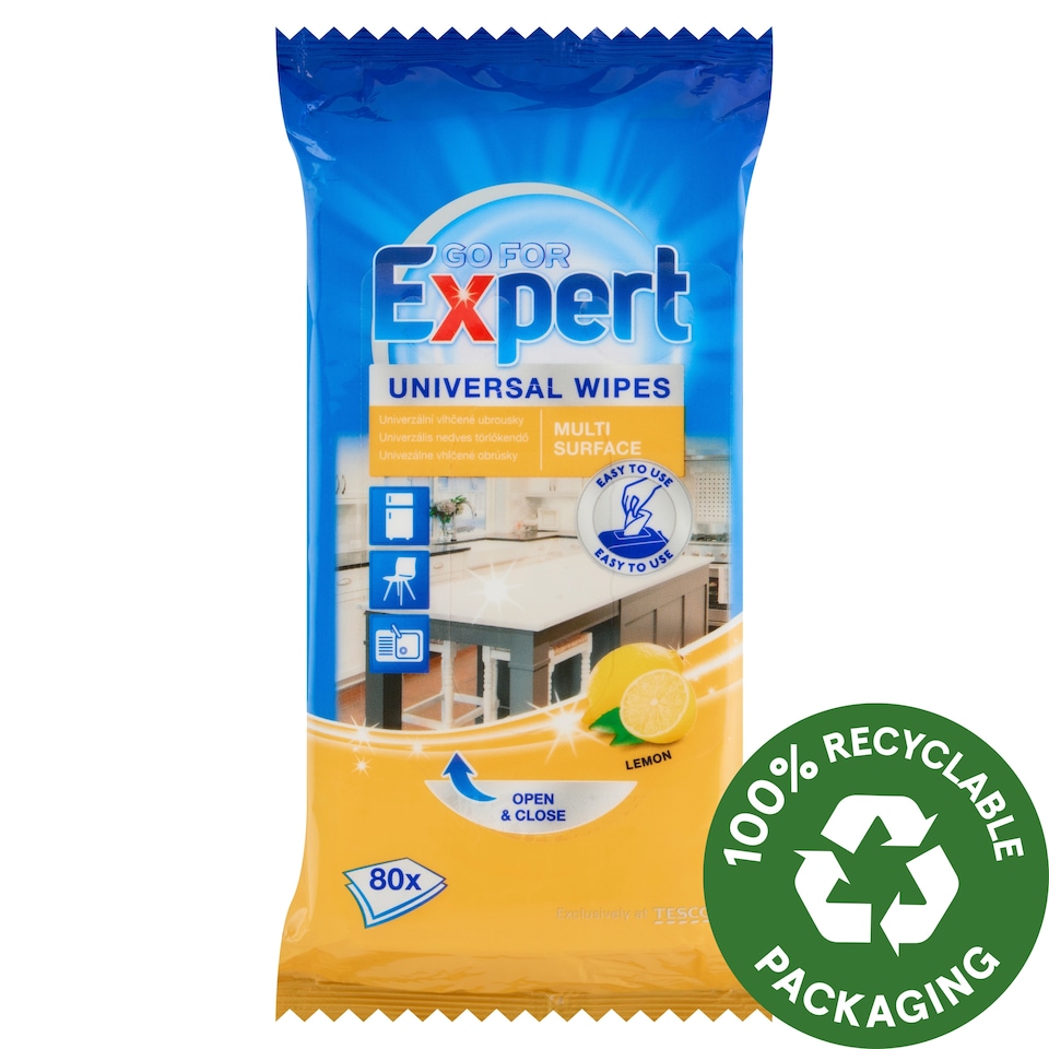 Go for Expert Lemon univerzálne vlhčené čistiace obrúsky 80 ks