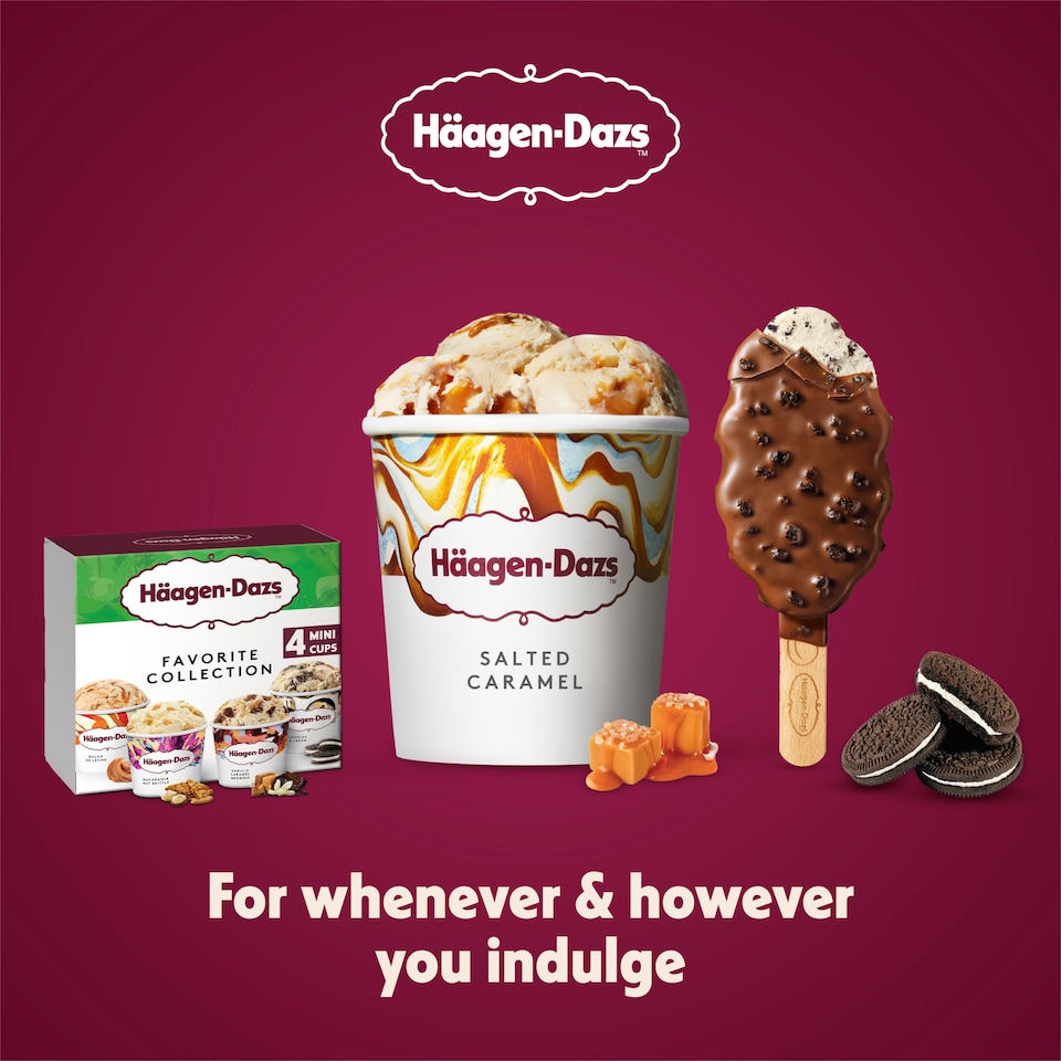 image 1 of Haagen-Dazs Crunchy Cookies and Cream Ice Cream Stick 3x80ml