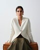 image 1 of F&F Cinched V Neck Cardigan in Cream