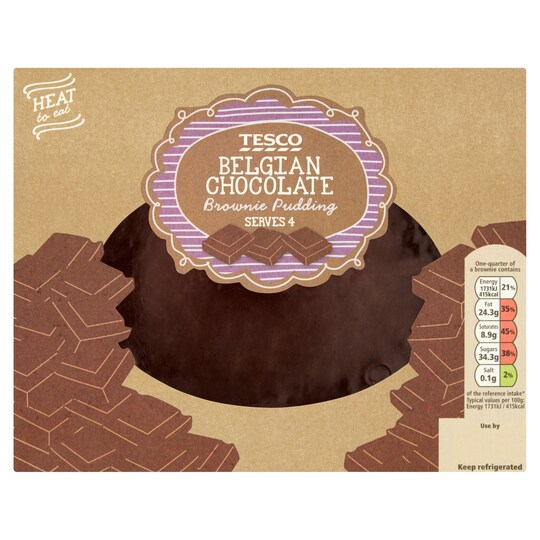 Tesco Belgian Chocolate Brownie Pudding 400G Tesco Groceries