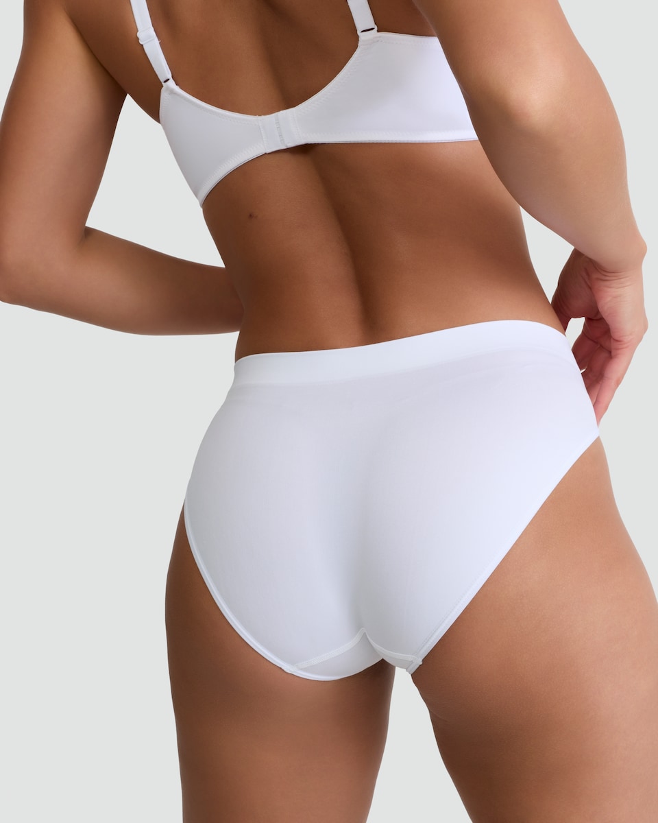 image 1 of F&F 2-Pack Contour High Leg Seamfree Knickers  in Nude