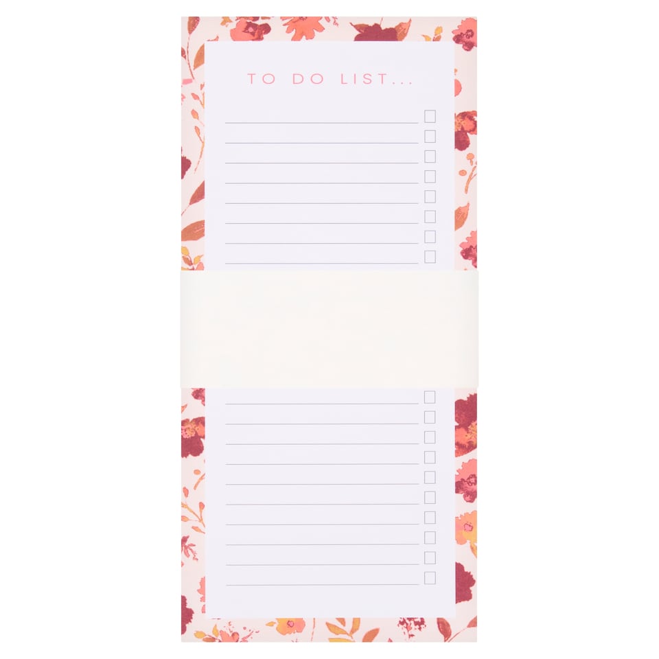 Woodvale Blue Floral To Do List Pad