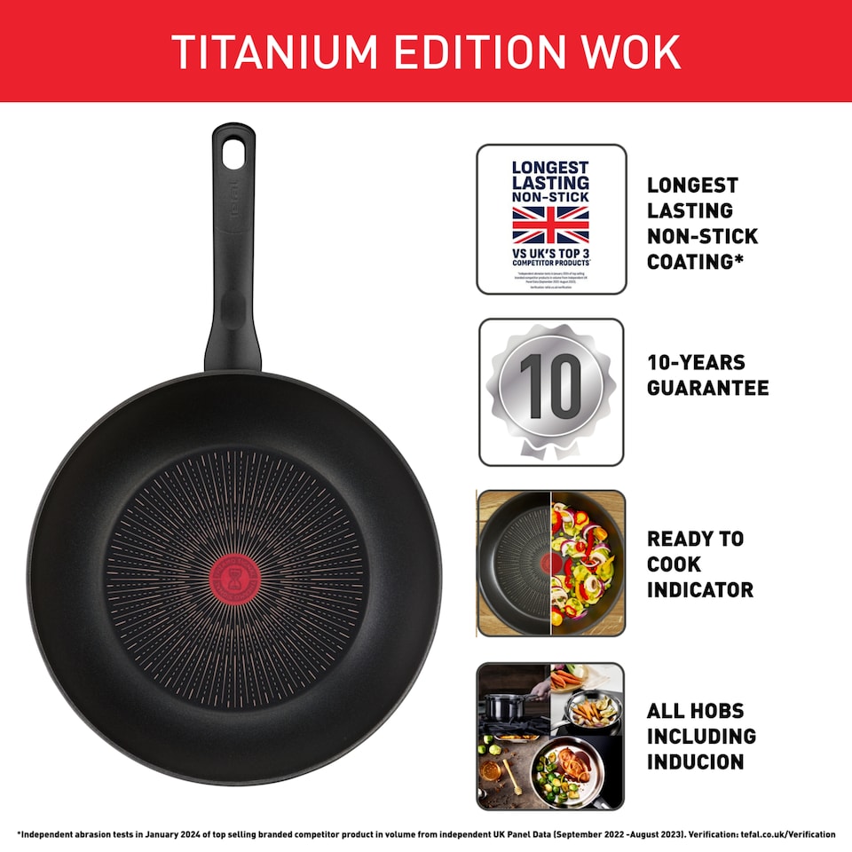 image 1 of Tefal Titanium Edition StirFry Pan 28cm