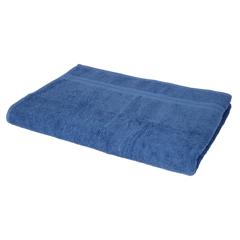 F&F Home Blue 100% Cotton Low Twist Bath Towel