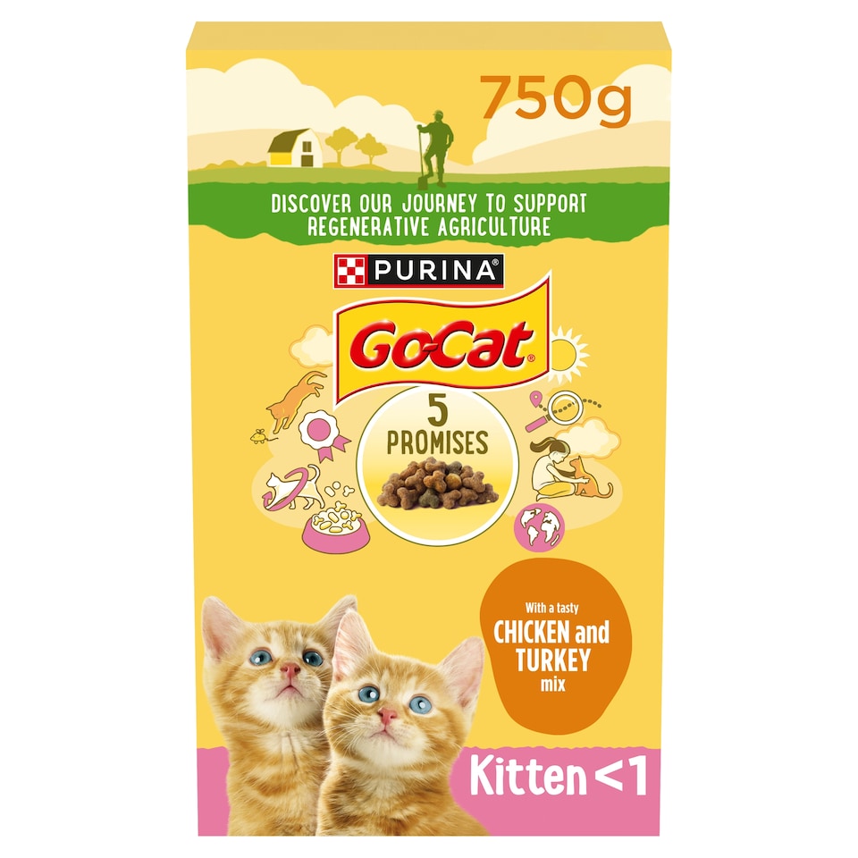 image 1 of Go Cat Junior Dry Cat Food Chicken Milk & Vegetable 750G